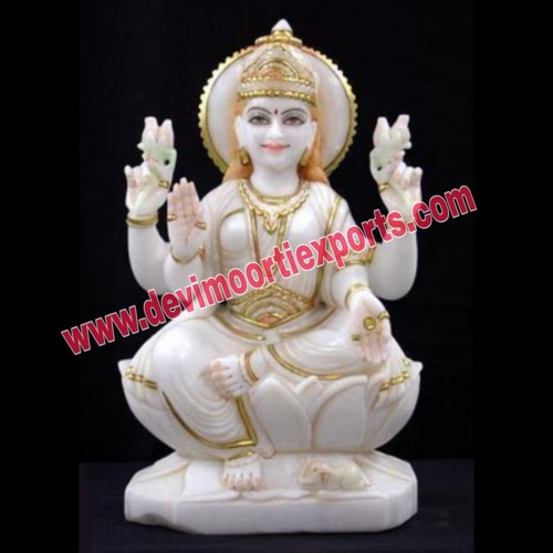 Marble Goddess Laxmi Moorti - Height: 1 Foot (Ft)