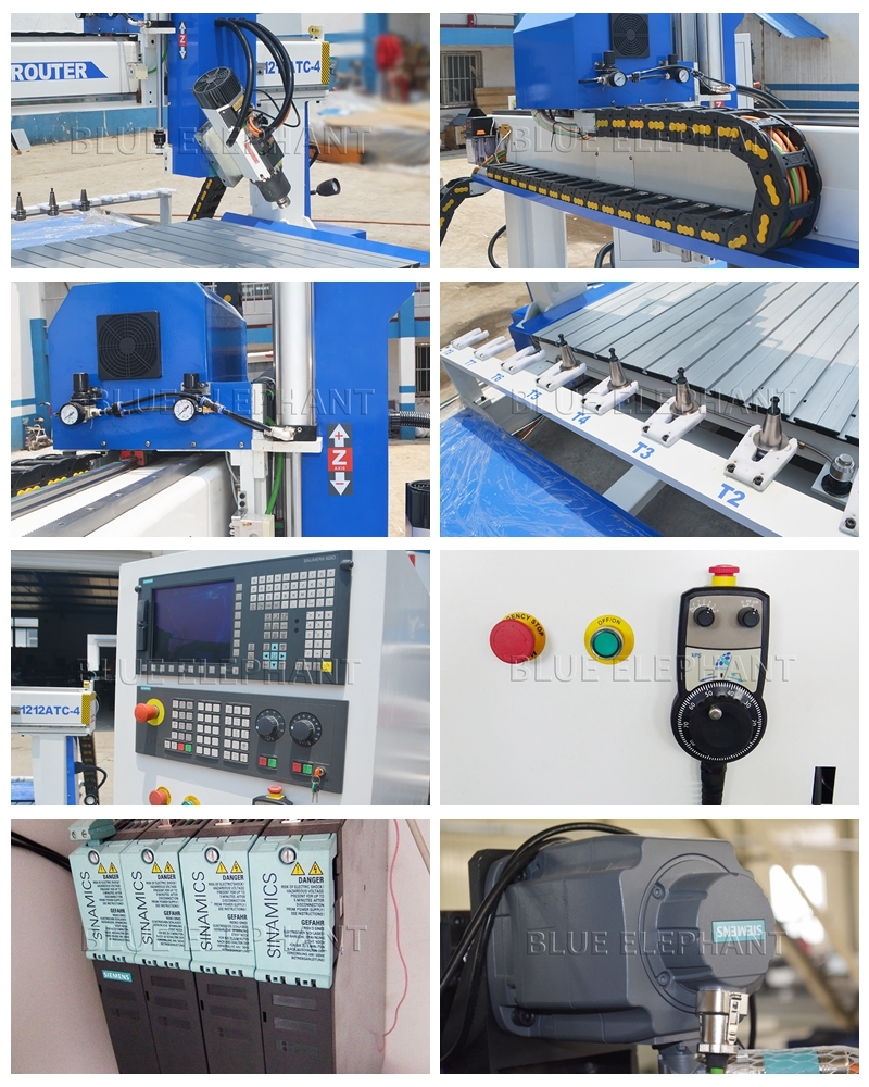 Vacuum Cleaning System 1212 Automatic Tool Changer Atc Cnc Wooden Engraving Machine , Germany Siemens Controller Wood Cutting Machine