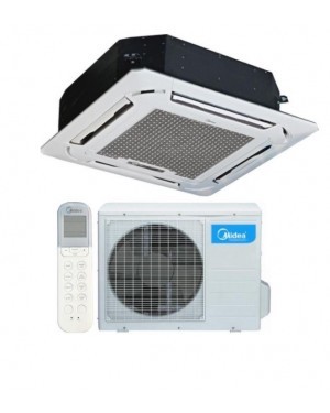 Midea 1.5 Ton Cassette Ac - 780x250x540 Mm, White | 360 Air Flow, Wireless Controller, Quiet Design, Auto Restart, Self-diagnosis, Led Display, Heat Exchanger, Independent Dehumidifier, Anti-cold Air Function, Auto Defrosting