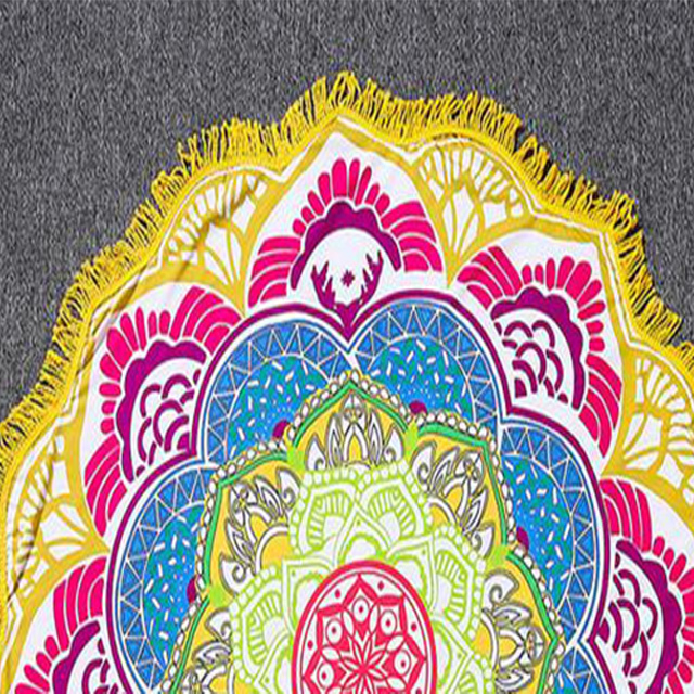 Multi Color Cotton Fabric Yoga Mat Home Textile Beach Towel Round Tapestry Roundie