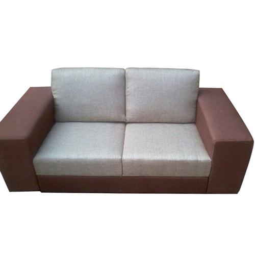 Two Seater Sofa - Fabric & Wood | 5ft x 3ft x 2ft, Brown, Elegant Design, Robust Structure, Comfortable Seating, Durable Material, Easy to Clean, Space Saving, Multilayer Foam Padding