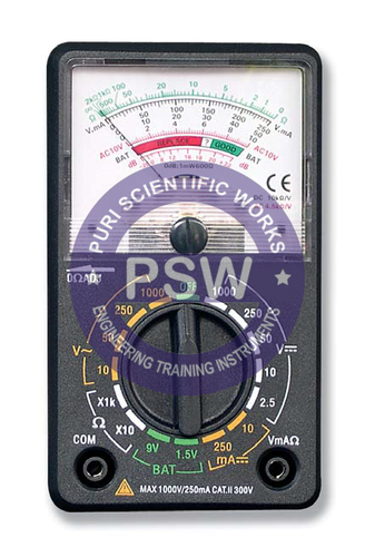 Analogue Multimeter - ABS Material, Hand Held , Measures AC/DC Voltage, Current, Resistance, Battery & dB; Color: Black and White, Weight: 320g