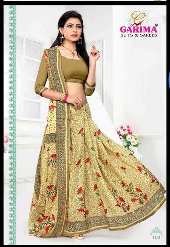 क्रीम गरिमा कॉटन प्रिंटेड साड़ी कैटलॉग