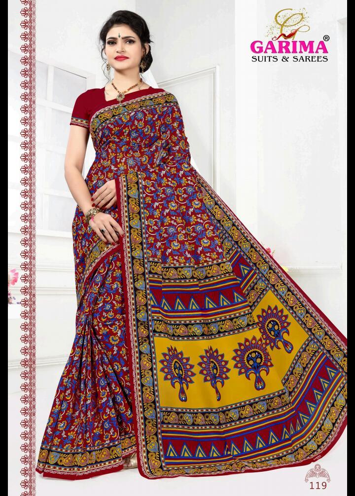 Cream Garima Cotton Printed Saree Catalog