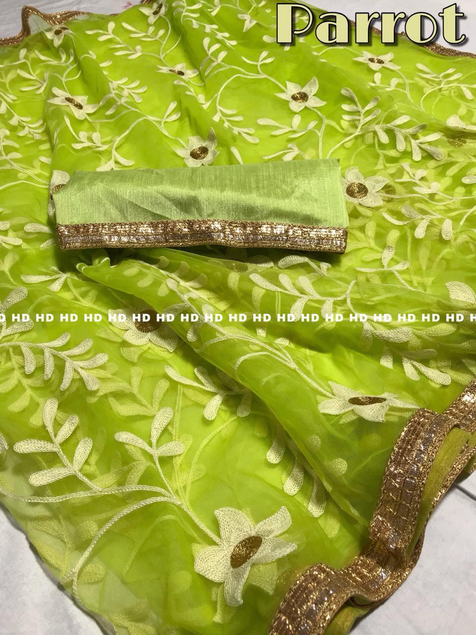 Multy Embroidery Designer Ladies Sarees