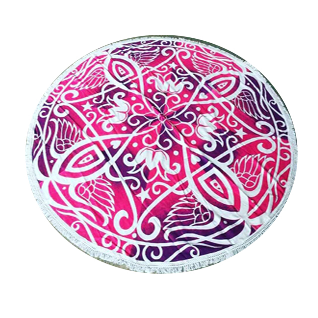 Pink Indian Mandala Beach Towel Boho Bohemian Hippie Roundie