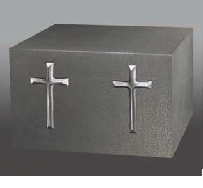 Two Large Silver Hearts Urn - Metal, Customize Size | Religious Style, Elegant Nameplates