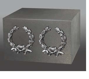 Two Large Silver Hearts Urn - Metal, Customize Size | Religious Style, Elegant Nameplates