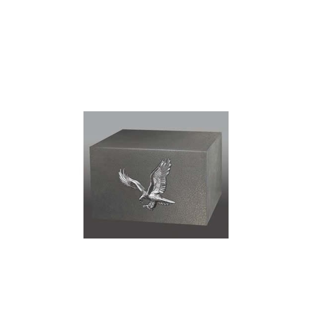 Two Silver Crosses Urn - Metal, Customized Size | Steel & Silver Finish, Religious Style