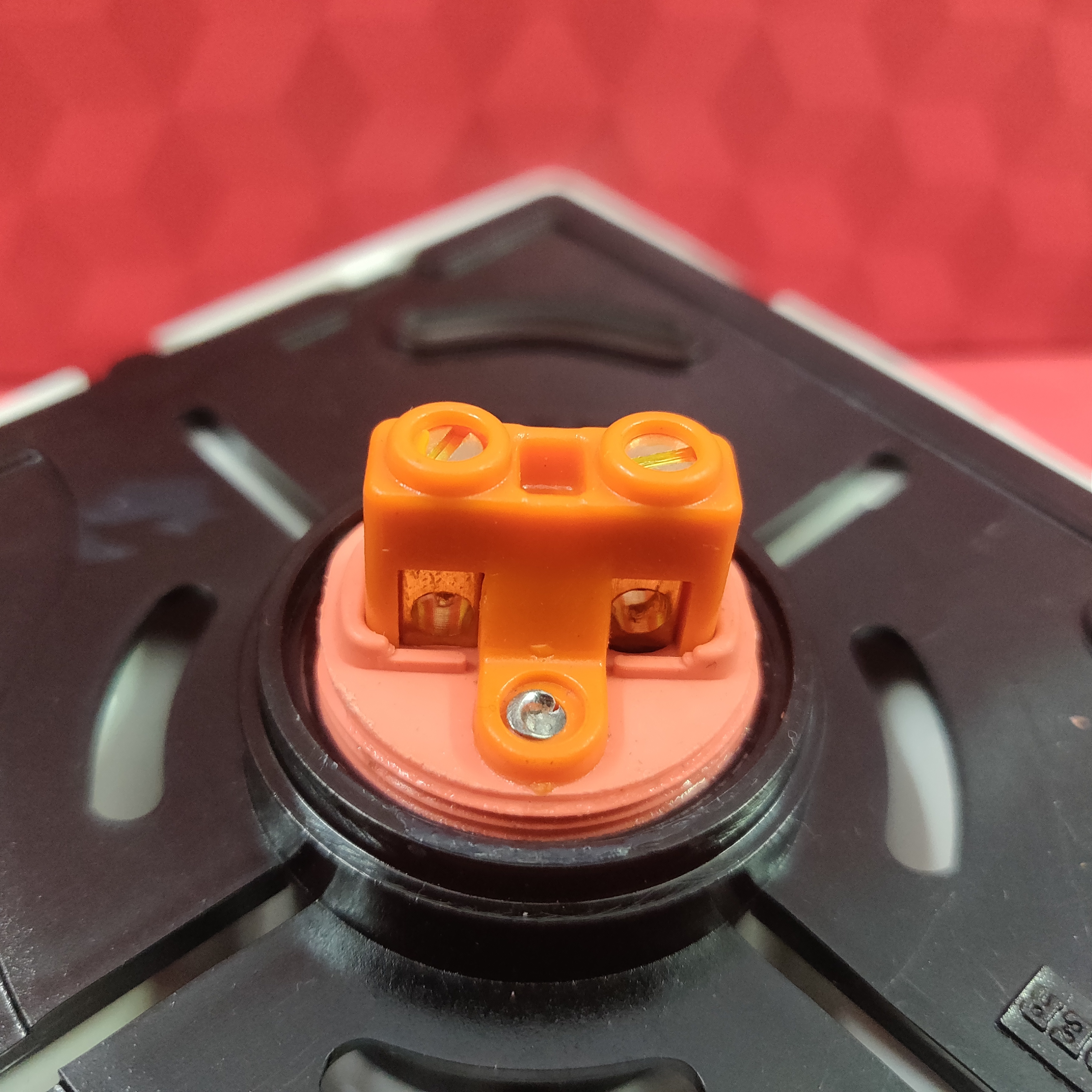 Square Bulb Holder - Polycarbonate Body, Heavy Duty Brass Parts | Spark Free Operation, High Gloss Finish, Fits Deep Junction Box