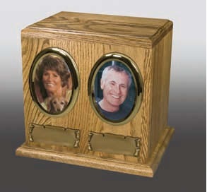Gold Left & Right Rose Two Nameplate Companion Urn