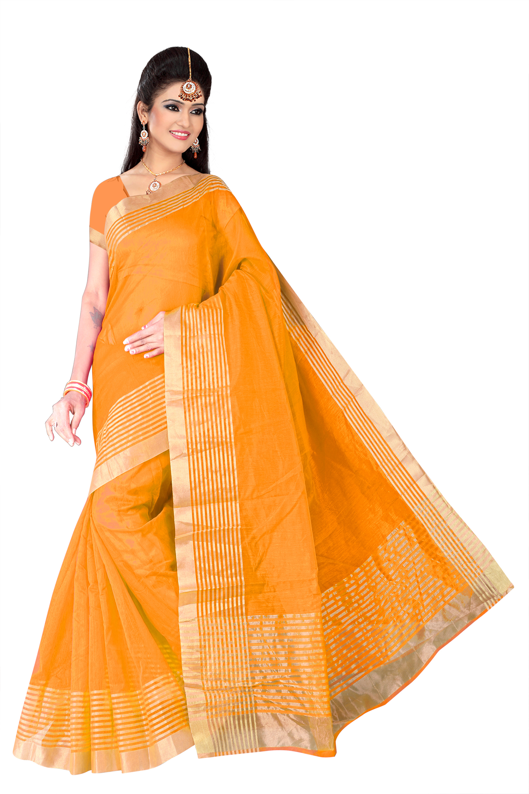 Designer Supernet Saree - Cotton Silk, Length 5.5 Mtr, Blouse 0.8 Mtr | Colors: Pink, Red, Blue, Orange, Plain Pattern