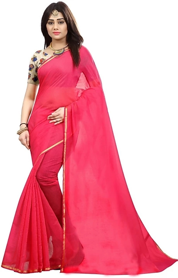 Chanderi Silk Saree - Cotton Silk, 5.5 Mtr Length, 0.8 Mtr Blouse | Multi-color, Plain Pattern, Lightweight And Elegant Design