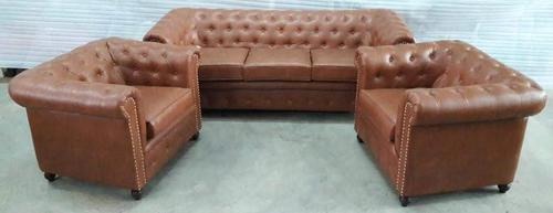 Luxury Leather Sofa - Premium Quality, Comfortable Seating for Home and Office Use | Ideal for Vintage and Modern Decor