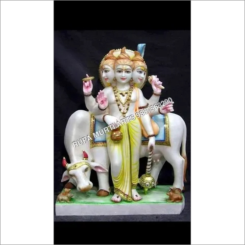 White Marble Dattatreya Statue