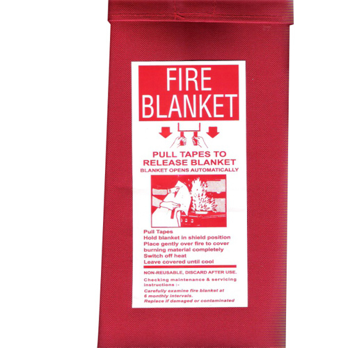Fire Blanket - Fibreglass, 1x2 Meter / 2x2 Meter Options, Red Color, Heat Resistance 80-100°C, Heavy-Duty Silicone Coating, Leather Loops & Eyelets