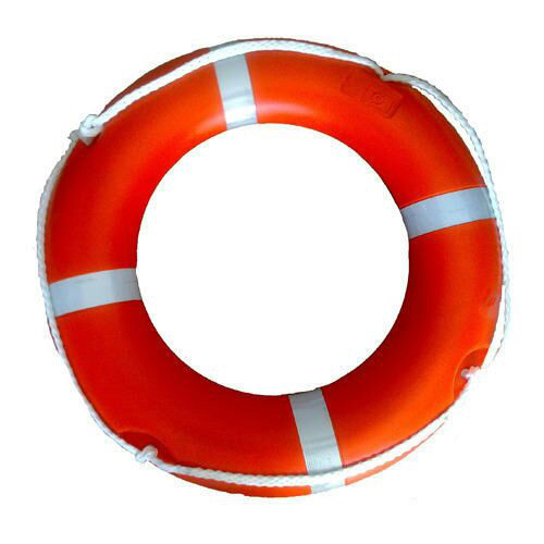 Life Buoy Ring - Polyethylene Plastic, 2.4 Foot Diameter, Weight Capacity 120 kg | Seawater-Activated Light, Waterproof Reflective Tape, 2.5 kg Weight, Inner Hard PU