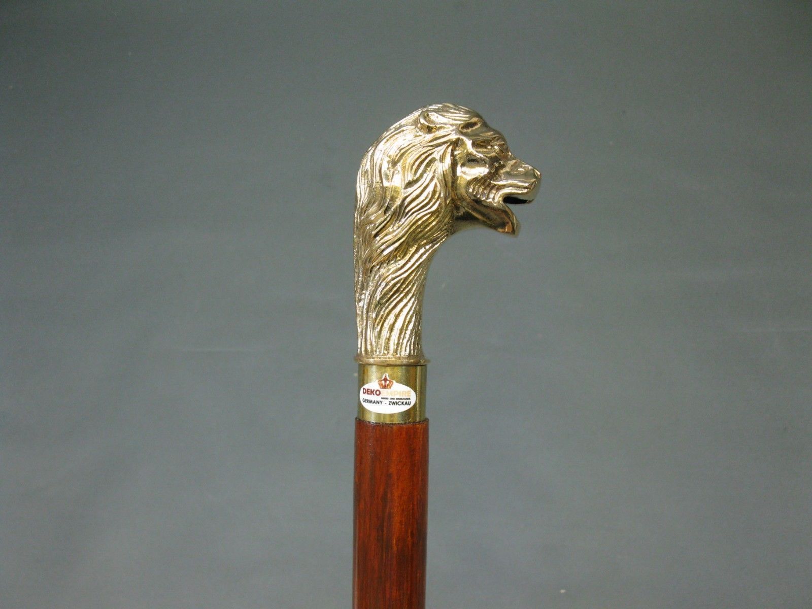 Designer Brass Victorian Lion Head Handle Style Vintage Wood Walking Stick Cane