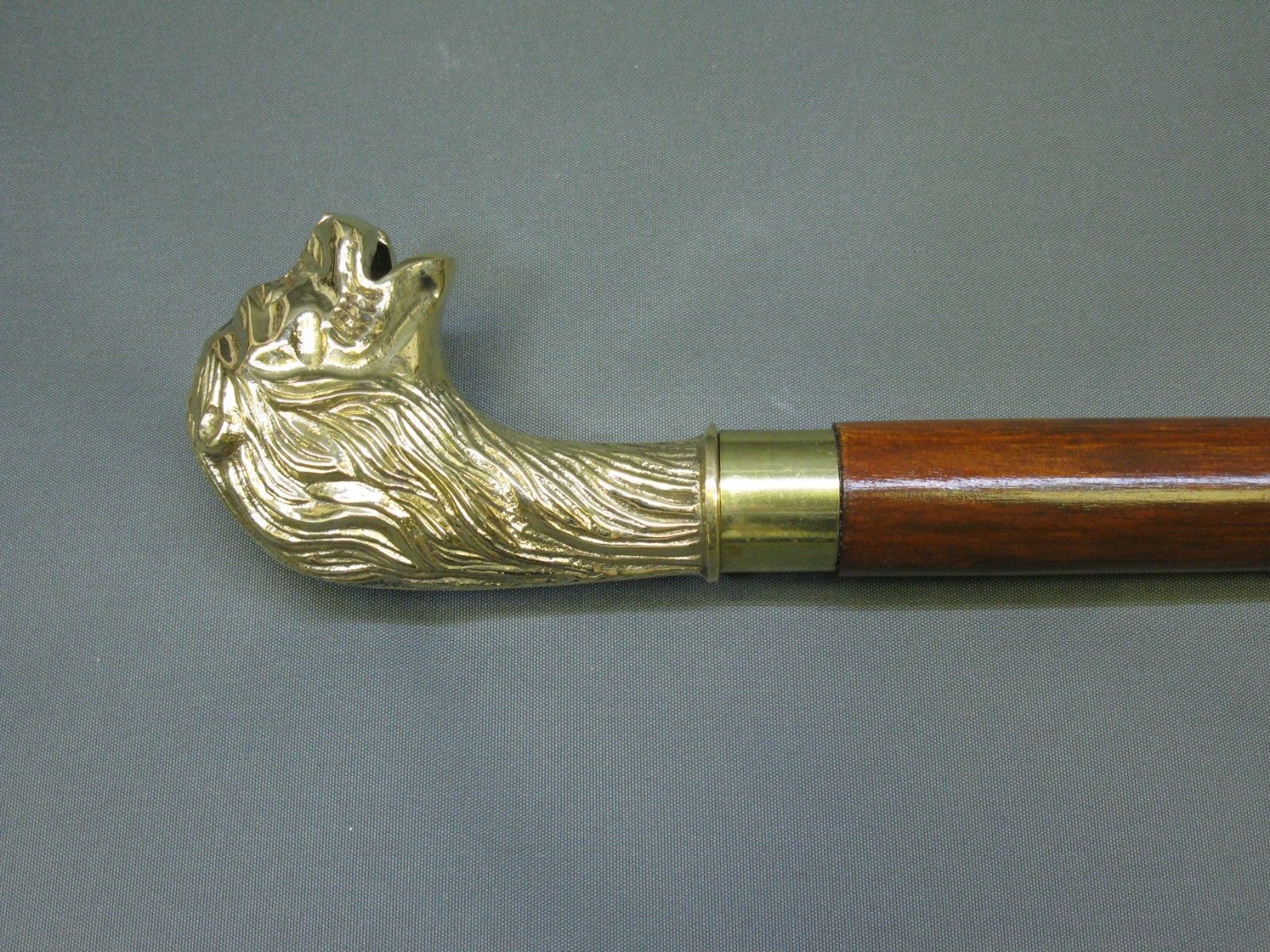 Designer Brass Victorian Lion Head Handle Style Vintage Wood Walking Stick Cane