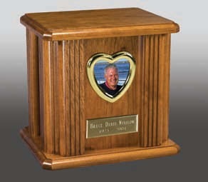 Polishing Praying Hands & Nameplate Wood Cremation Urn