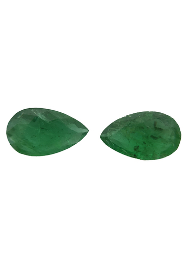 Natural Zambian Emerald Gemstone - 4.14cts, 12x7.5mm Pear Cut, Green Color With Oiling Treatment