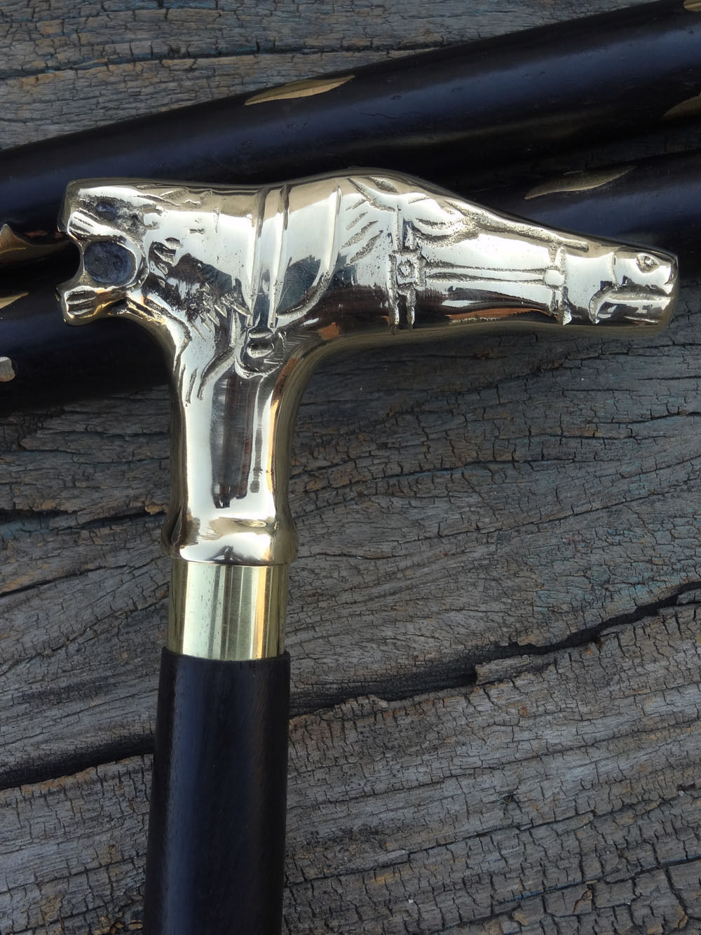 Antique Style Casting Brass Designer Handle Walking Cane Stick Vintage Wood Cane