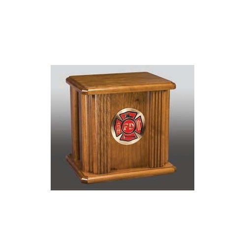 Gold Heart Wood Cremation Urn Nameplate - Wood Material 10 Inches Or Customize | Polished Finish American Style