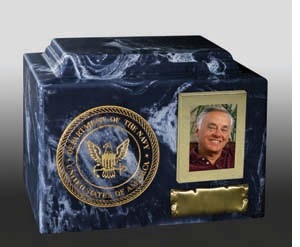 Black York Navy Adult Aluminum Urn