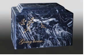 Black Gold Rectangle Aluminum Cremation Urn