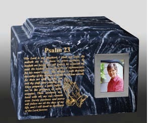 Black Gold Rectangle Aluminum Cremation Urn