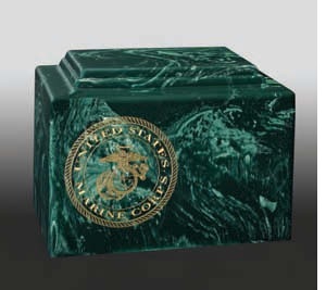 Black Gold Rectangle Aluminum Cremation Urn