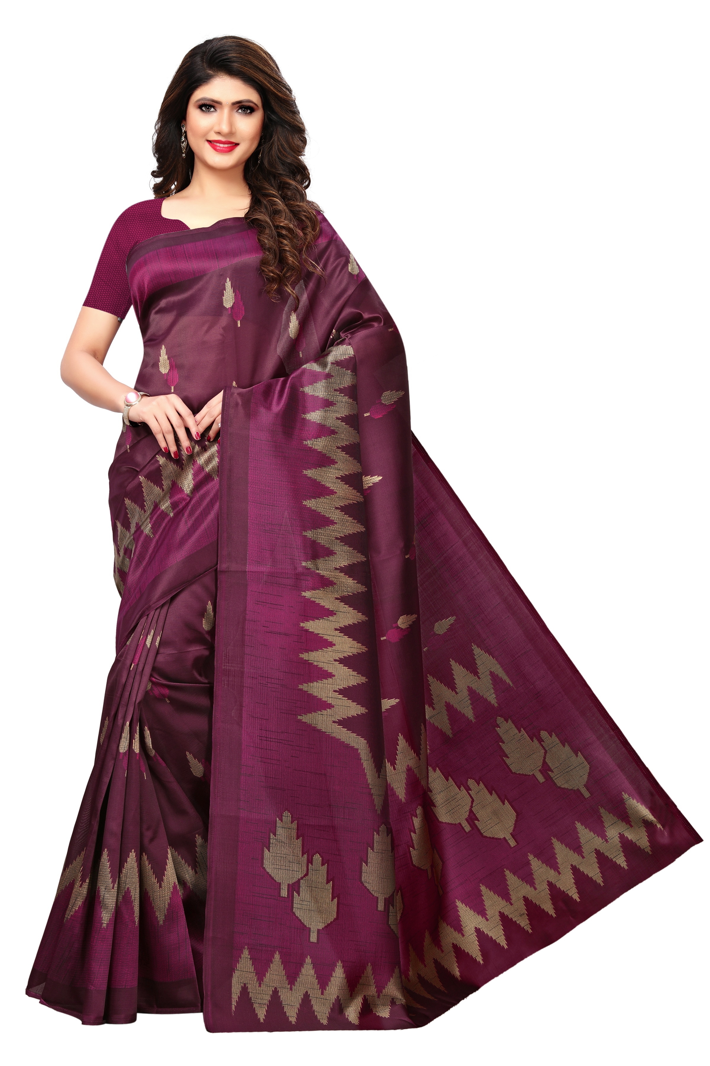 Mysore Silk Designer Saree - Art Silk Fabric, Length 5.5 Mtr, Multi-color Printed Pattern, Includes 0.8 Mtr Blouse