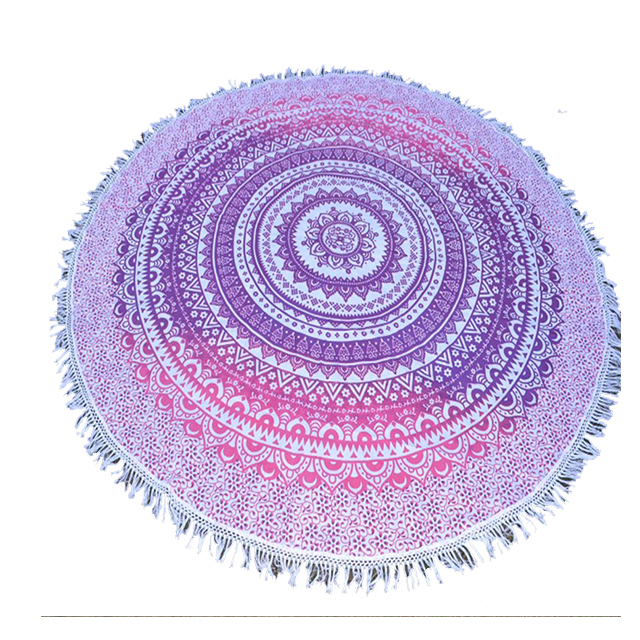 Pink Bohemian Dual Color Hippie Indian Ombre Mandala Handmade Roundie