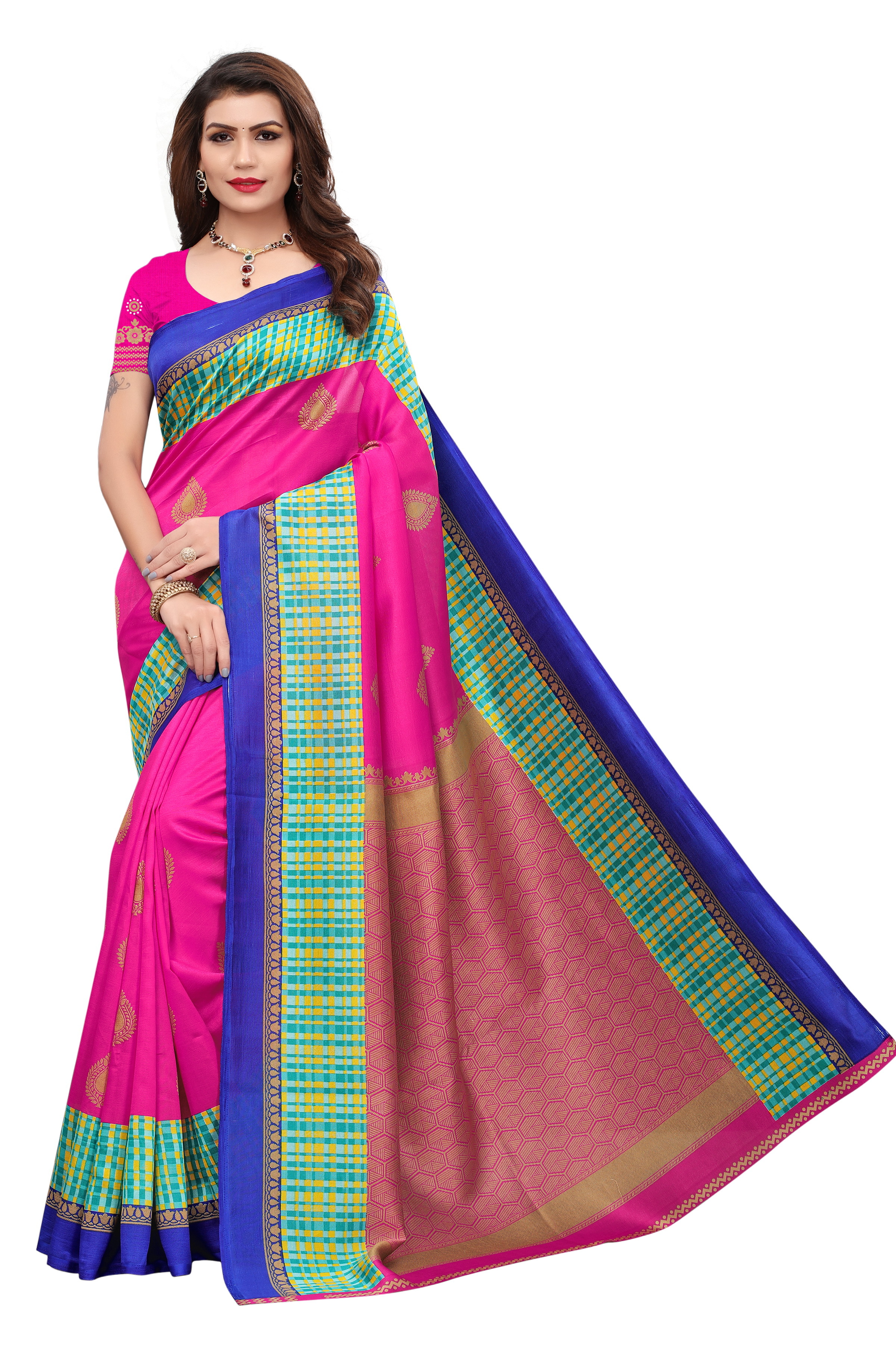 Printed Mysore Silk Saree - Fabric: Silk, Length: 5.5 Mtr, Blouse Length: 0.8 Mtr | Multi-color, Art Silk, Printed Pattern