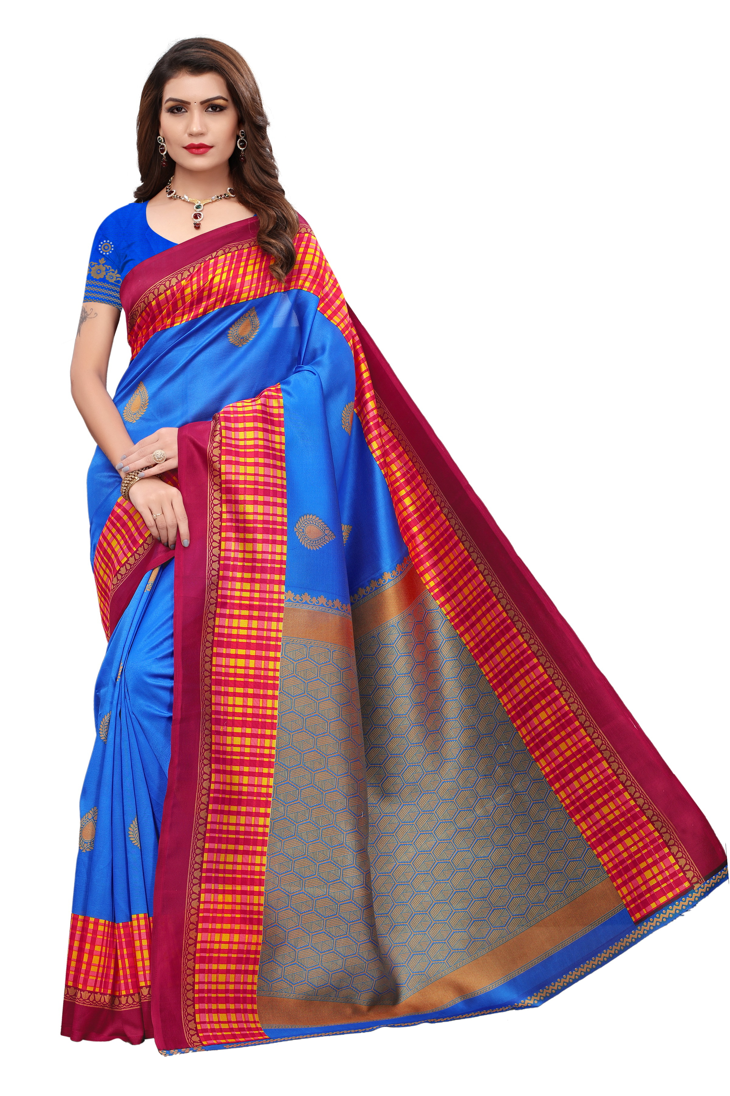 Printed Mysore Silk Saree - Fabric: Silk, Length: 5.5 Mtr, Blouse Length: 0.8 Mtr | Multi-color, Art Silk, Printed Pattern