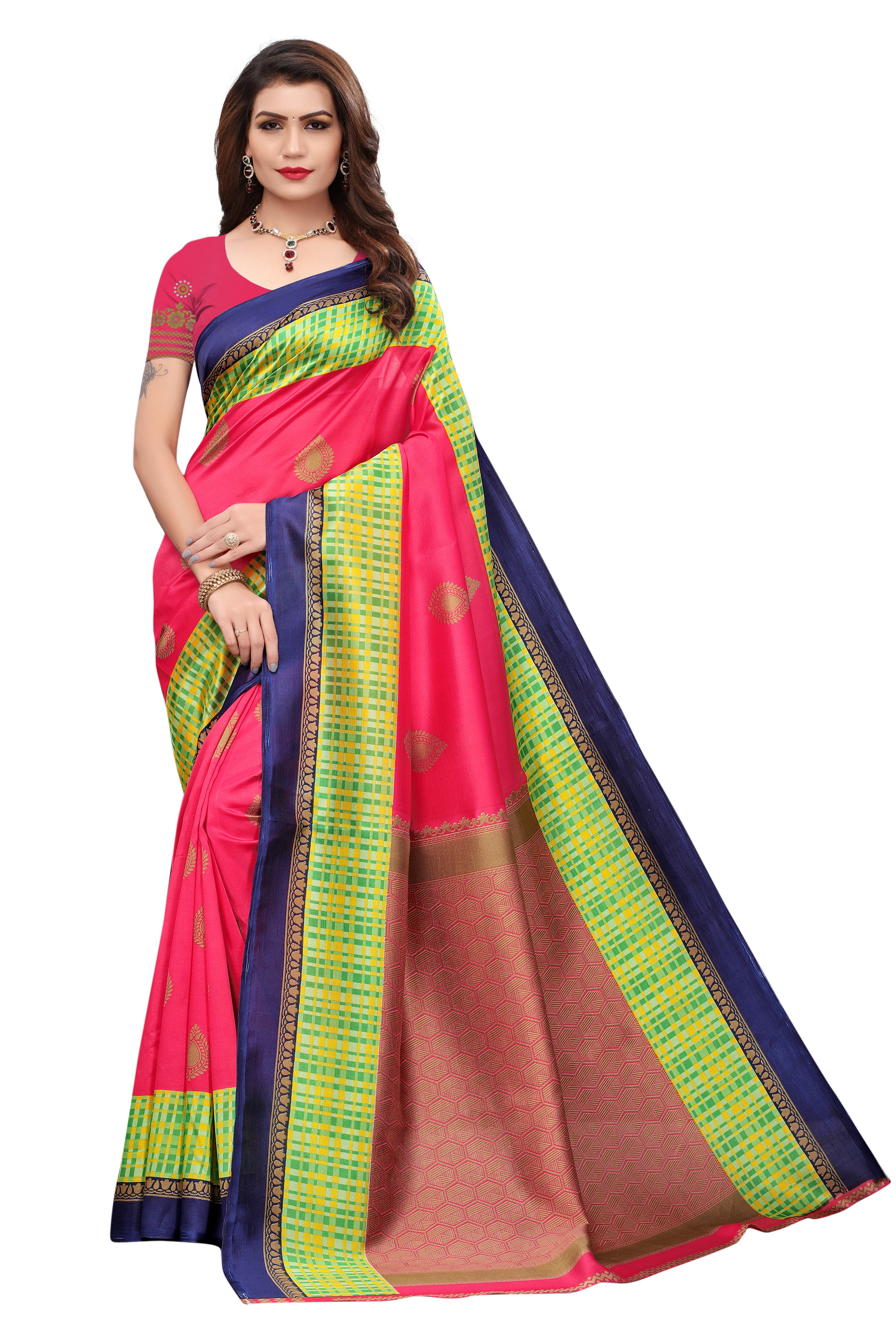 Printed Mysore Silk Saree - Fabric: Silk, Length: 5.5 Mtr, Blouse Length: 0.8 Mtr | Multi-color, Art Silk, Printed Pattern