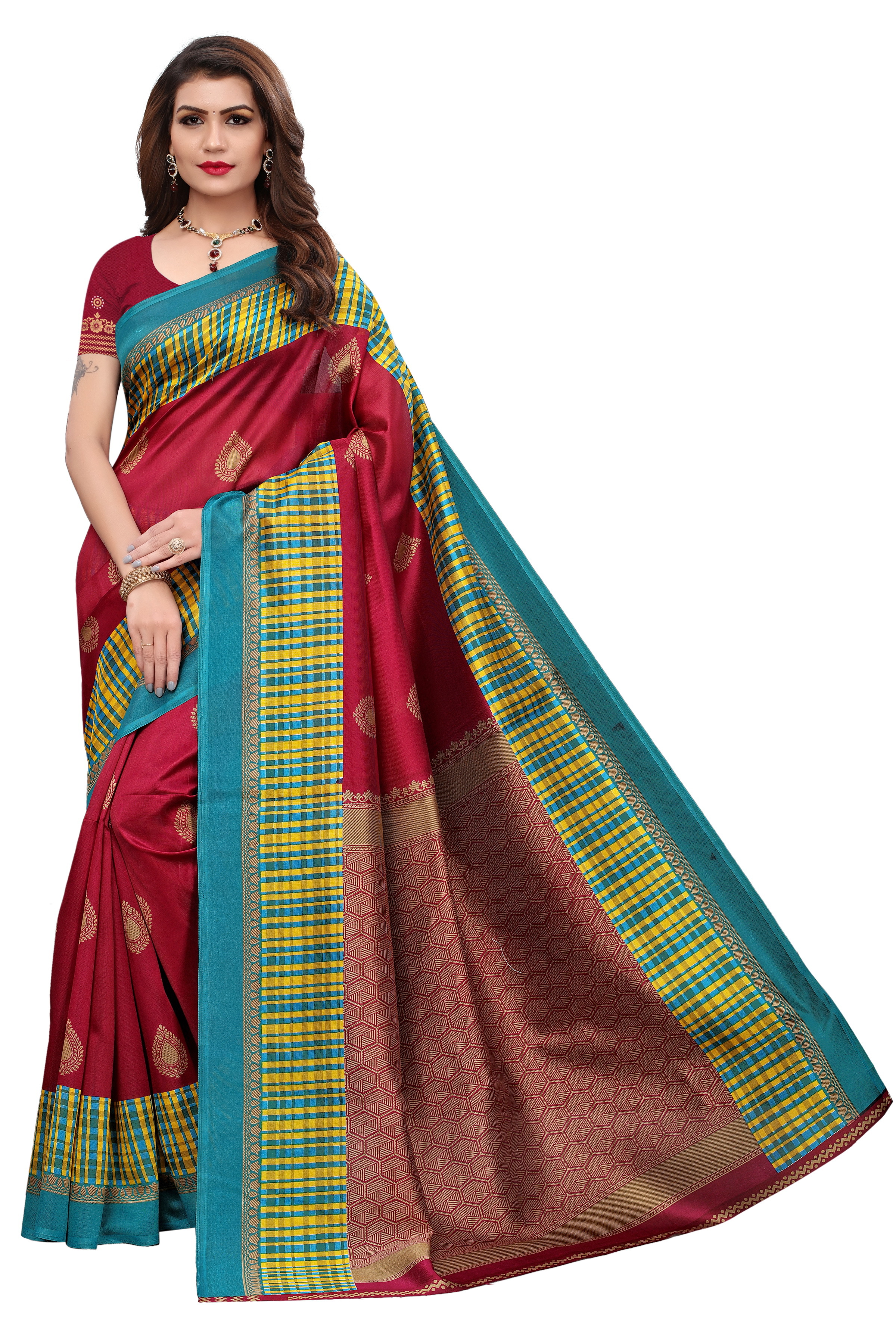 Mysore Silk Print Saree - Art Silk, 5.5 Mtr Length, 0.8 Mtr Blouse, Multi-color, Printed Design | Perfect For Ethnic Wear, Elegant Styling