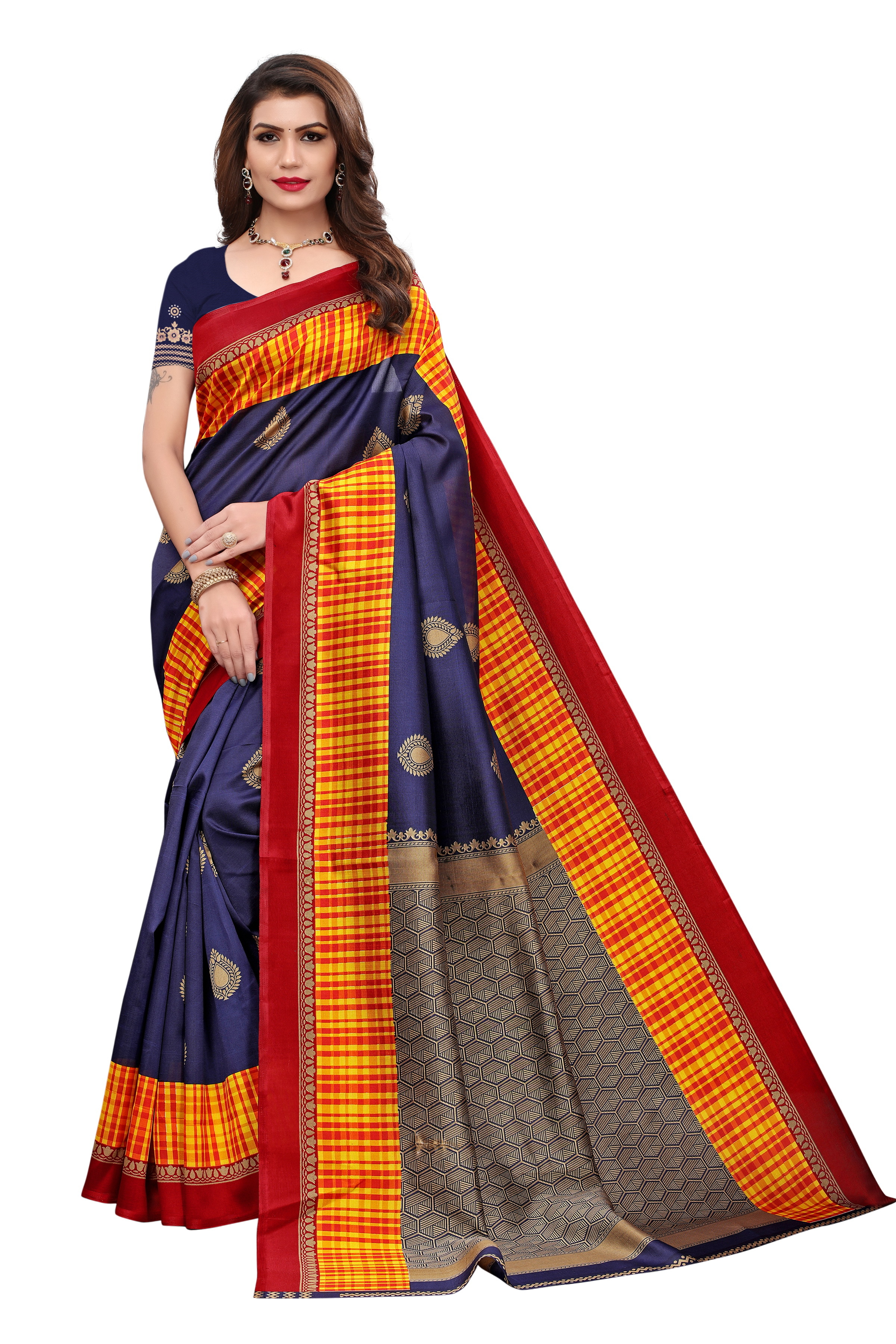 Mysore Silk Print Saree - Art Silk, 5.5 Mtr Length, 0.8 Mtr Blouse, Multi-color, Printed Design | Perfect For Ethnic Wear, Elegant Styling
