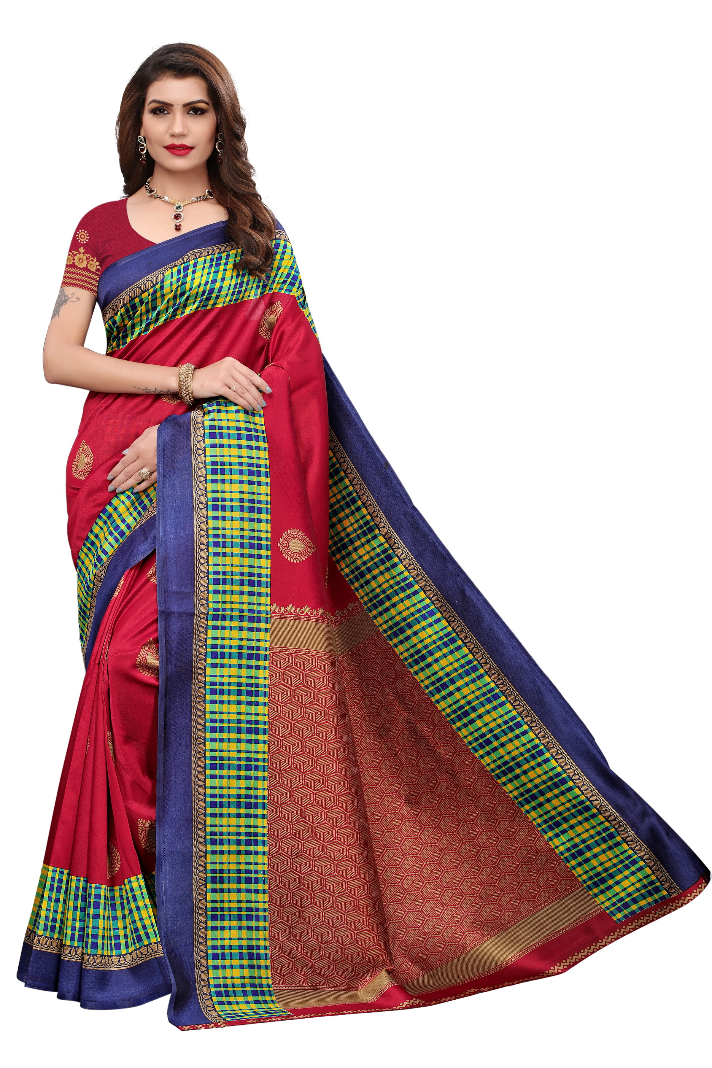 Mysore Silk Print Saree - Art Silk, 5.5 Mtr Length, 0.8 Mtr Blouse, Multi-color, Printed Design | Perfect For Ethnic Wear, Elegant Styling