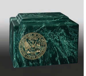 Green Flower Nameplate Cremation Urn