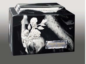 Green Flower Nameplate Cremation Urn