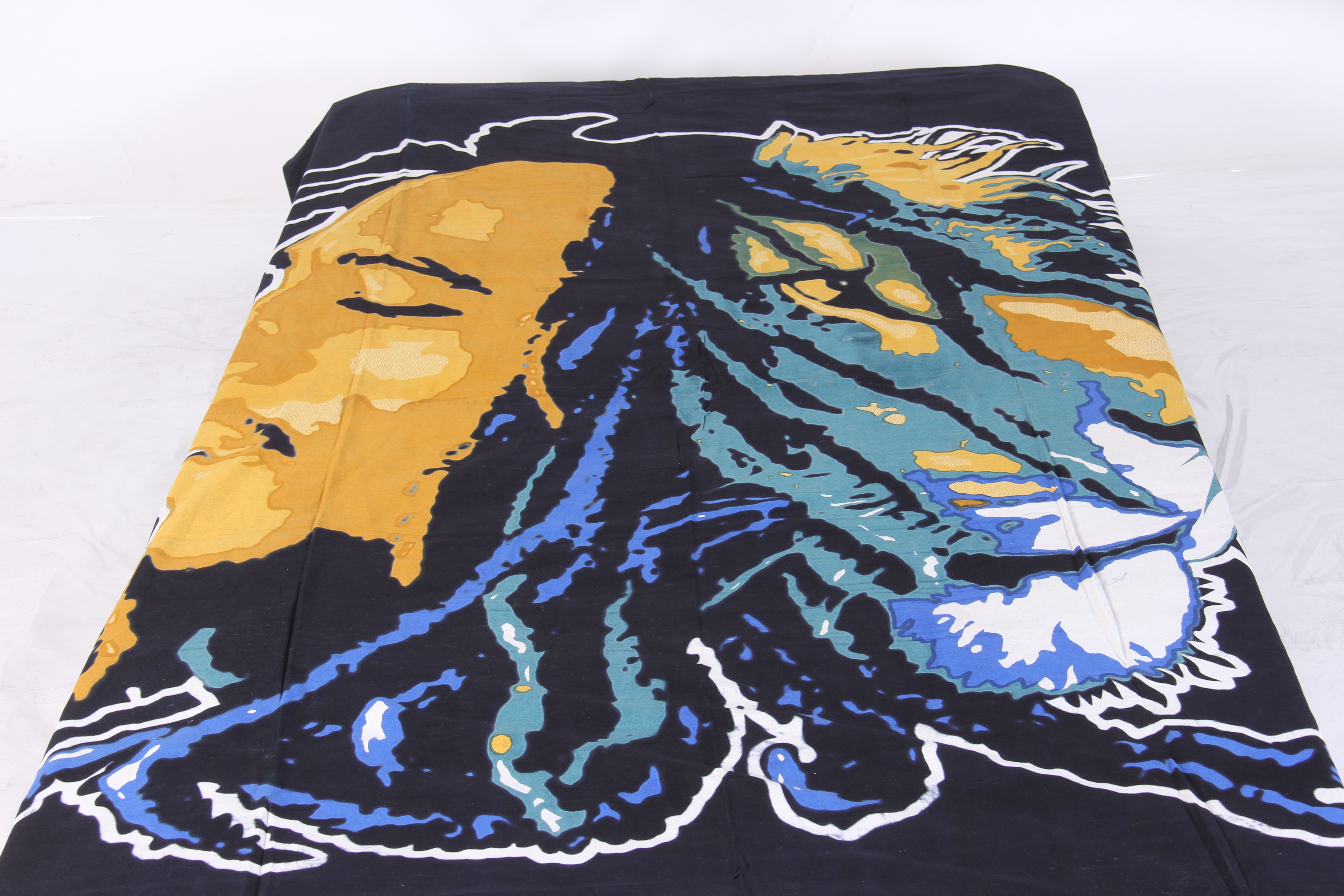 Golden + Black Boho Screen Cotton Bohemian Bob Marley Printed Wall Decor Tapestry