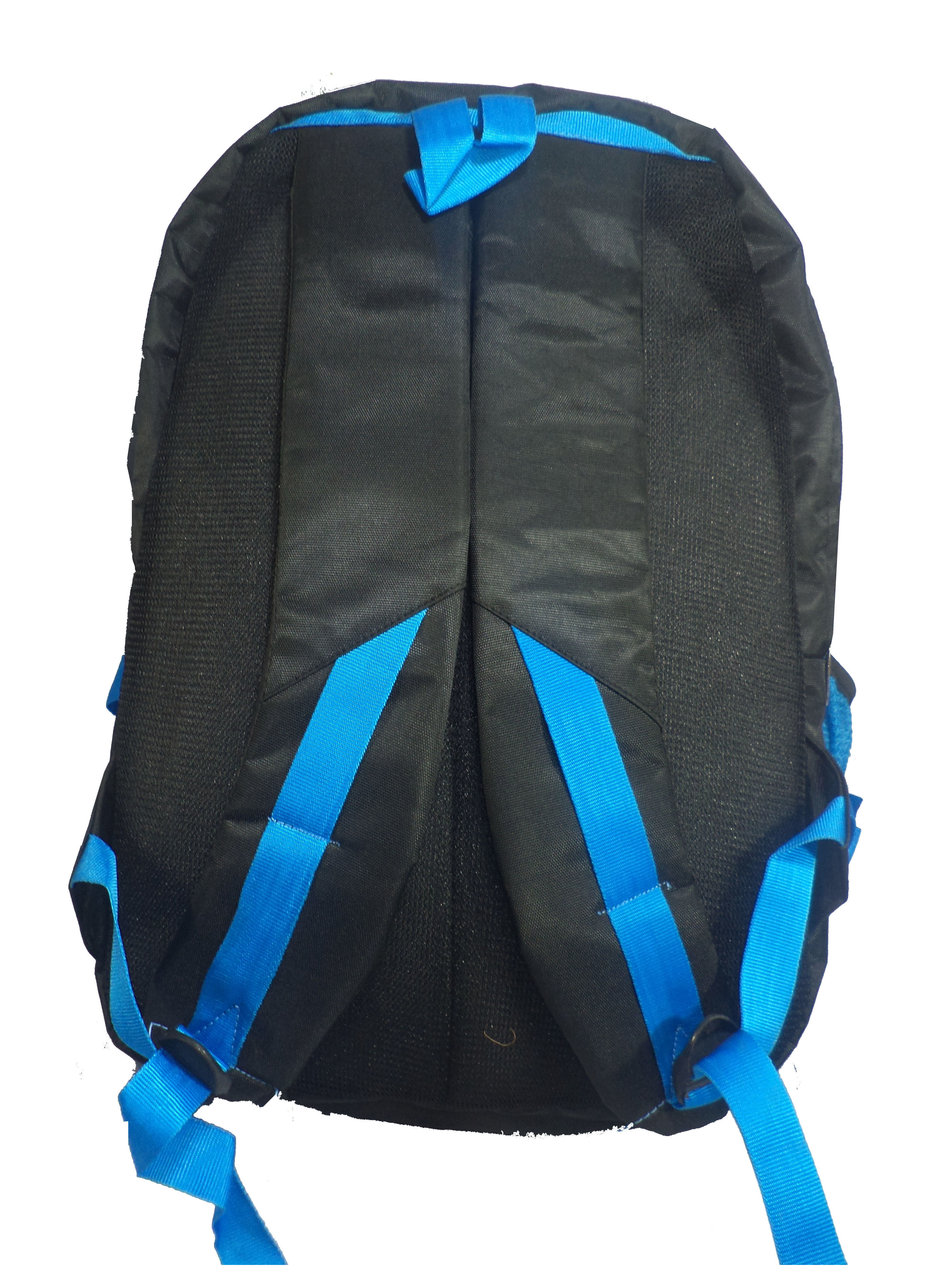 Integrated Rain Cover Backpack - Fabric, 18x14x13 Inches, Black And Blue | Waterproof, Adjustable Straps, 6 Compartments, Padded Handle, Laptop Pocket, Detachable Rain Cover