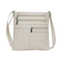 चमड़े का सफेद मैसेंजर बैग