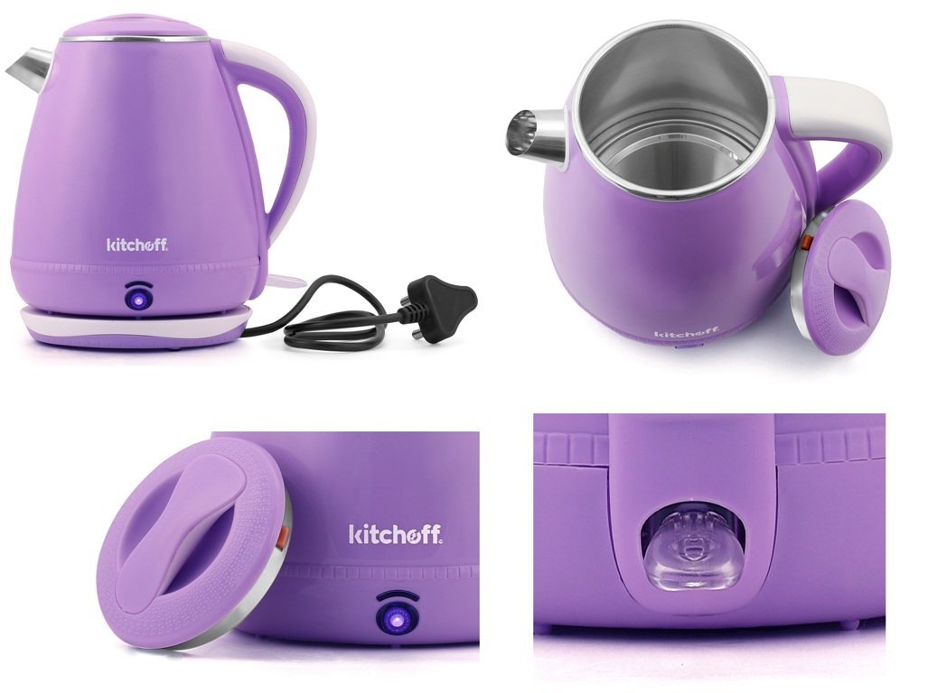 Kitchoff 1.5-litre Light Purple Electric Kettle Capacity: 1.5 Kg/hr