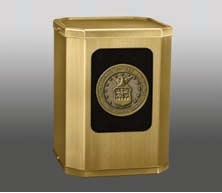 Sheet Bronze Air Force Wreath Cube - Metal Material, Customized Size, Gold Finishing | American Religious Style