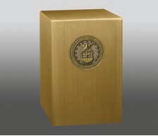 Bronze Unity Iv With Army Wreath Cube Urn