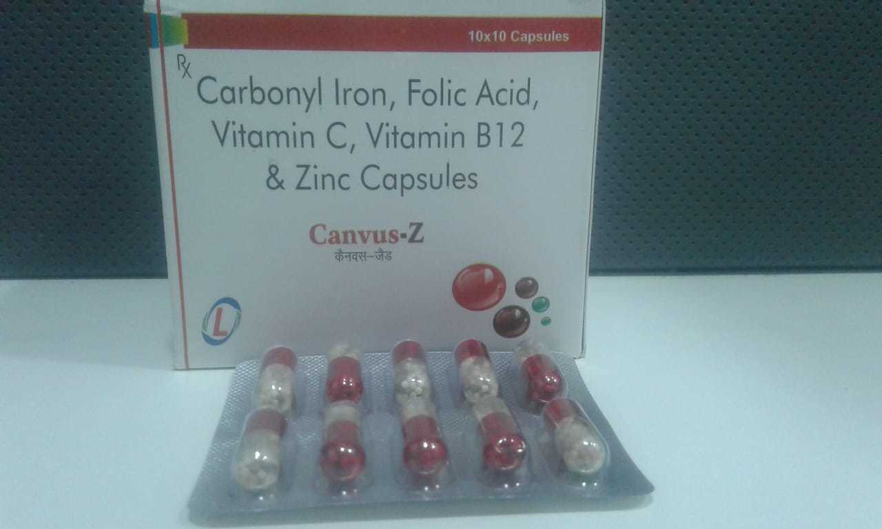 Carbonyl Iron , Folic Acid, Vitamin C , Vitamin B 12 , & Zinc Capsules