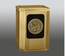 Gold Sheet Bronze Army Wreath Urn