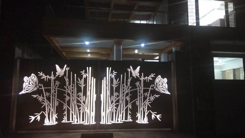 Cnc Metal Gate With Led Light